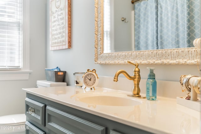 full bathroom featuring toilet and vanity