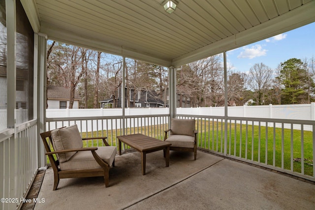 view of unfurnished sunroom