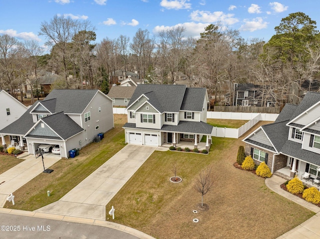 aerial view featuring a residential view