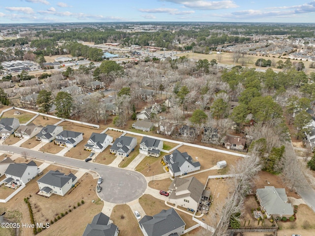 aerial view with a residential view