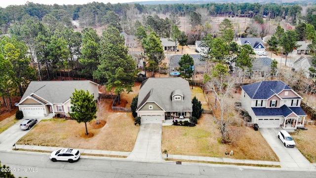 bird's eye view featuring a residential view