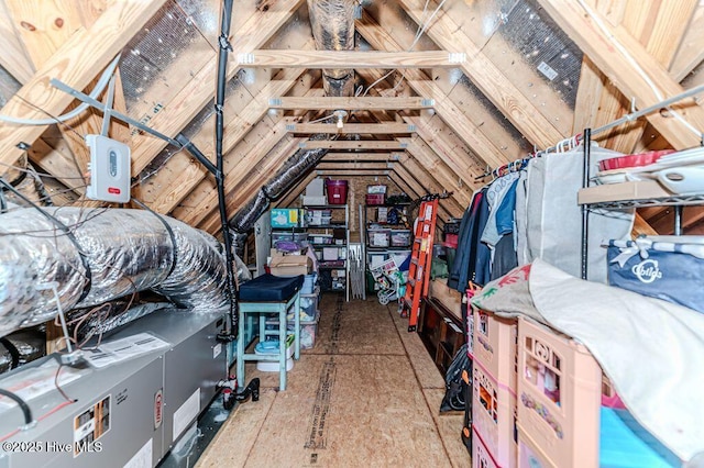 view of unfinished attic