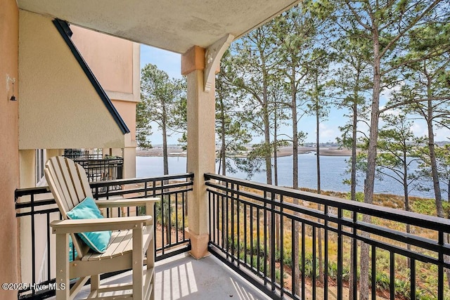 balcony with a water view