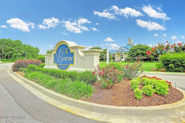 view of community sign