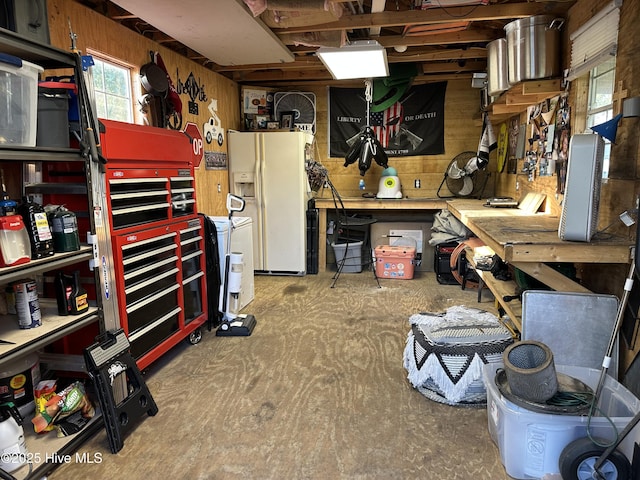 interior space with washer / clothes dryer