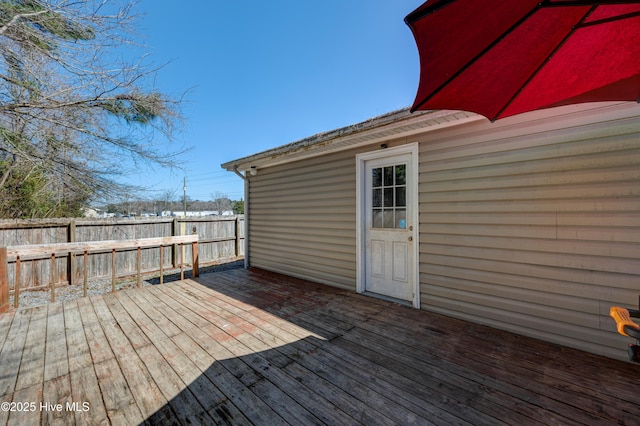 wooden terrace with fence