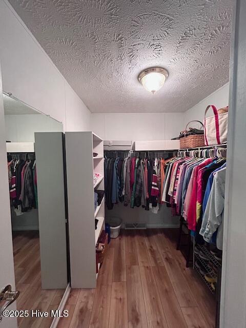 spacious closet with wood-type flooring