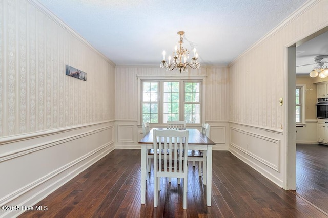 5218 Springwood Dr, Trent Woods, NC 28562 - dining area featuring crown molding, plenty of natural light, and a chandelier