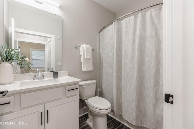 full bathroom featuring toilet and vanity