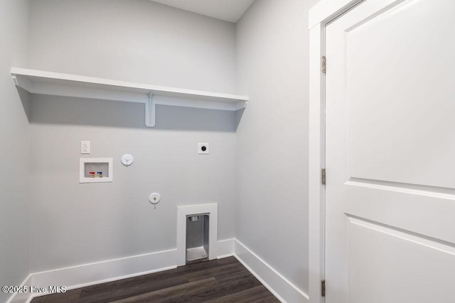485 N Wild Rice Dr SW, Supply, NC 28462 - laundry area featuring laundry area, dark wood-style floors, gas dryer hookup, electric dryer hookup, and washer hookup