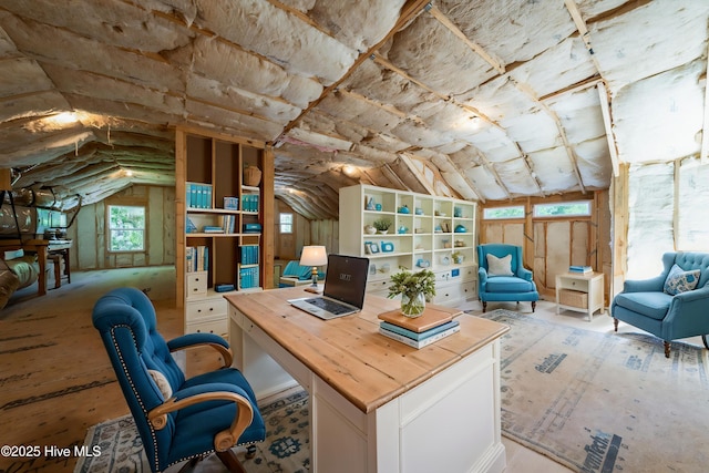 485 N Wild Rice Dr SW, Supply, NC 28462 - home office featuring vaulted ceiling and a wealth of natural light
