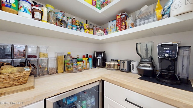 pantry with beverage cooler