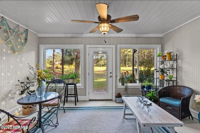 sunroom / solarium with a wealth of natural light