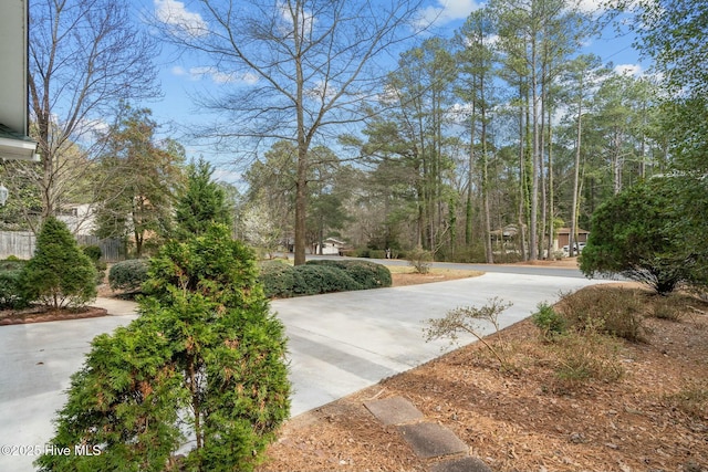 view of road featuring driveway