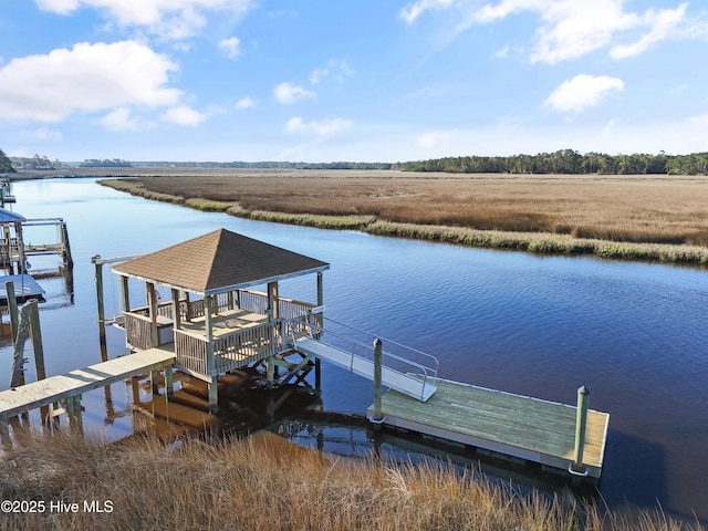 1807 Baywater Ct SE, Bolivia, NC 28422 - view of dock with boat lift and a water view