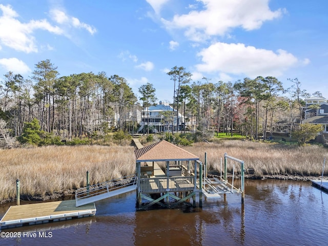 1807 Baywater Ct SE, Bolivia, NC 28422 - dock area featuring a water view and boat lift