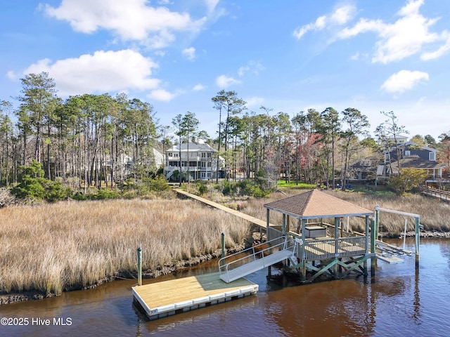 1807 Baywater Ct SE, Bolivia, NC 28422 - view of dock with boat lift and a water view