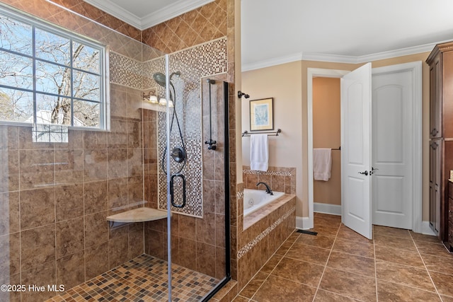 1807 Baywater Ct SE, Bolivia, NC 28422 - full bath with a garden tub, ornamental molding, and a stall shower