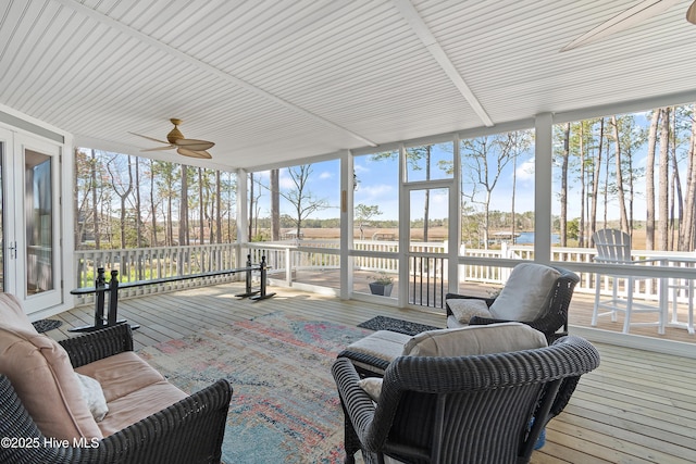 1807 Baywater Ct SE, Bolivia, NC 28422 - sunroom with a wealth of natural light and ceiling fan