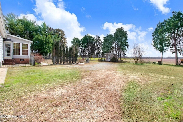 view of yard featuring fence