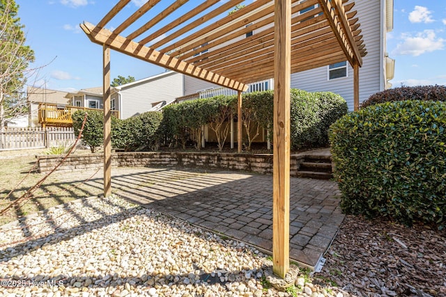 126 Lightwater Dr, Aberdeen, NC 28315 - view of patio / terrace featuring fence and a pergola