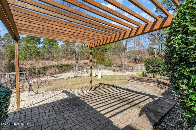 126 Lightwater Dr, Aberdeen, NC 28315 - view of patio featuring a fenced backyard and a pergola