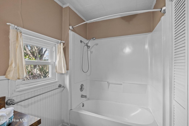 209 N 8th St, Morehead City, NC 28557 - bathroom with  shower combination and ornamental molding