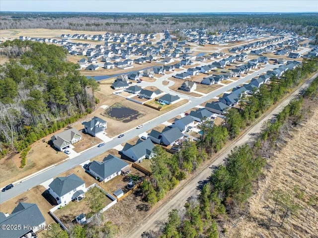 aerial view with a residential view