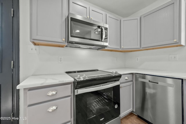 kitchen featuring light wood-style flooring and stainless steel appliances