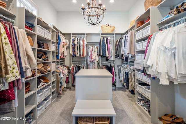 5151 Creswell Dr, Leland, NC 28451 - spacious closet featuring carpet floors and a chandelier