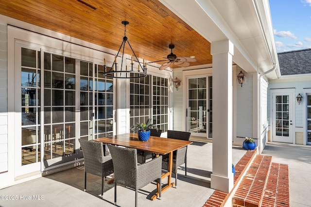 5151 Creswell Dr, Leland, NC 28451 - view of patio / terrace featuring a ceiling fan and outdoor dining space
