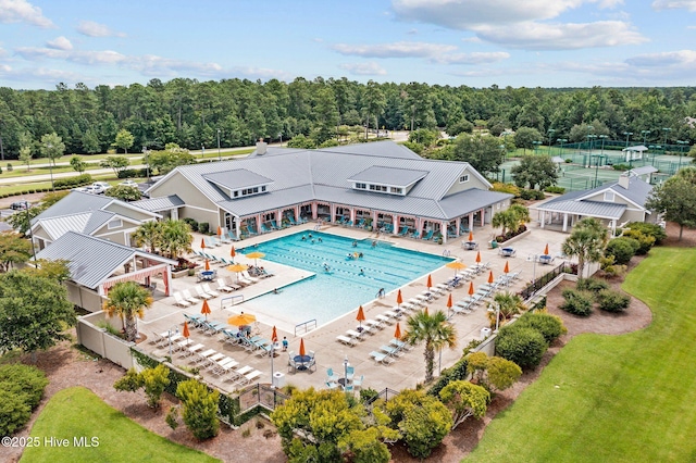 5151 Creswell Dr, Leland, NC 28451 - bird's eye view of a pool