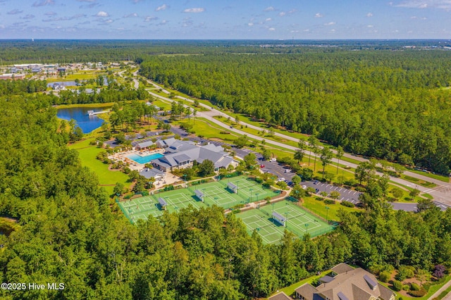 5151 Creswell Dr, Leland, NC 28451 - drone / aerial view of a forest and a nearby body of water