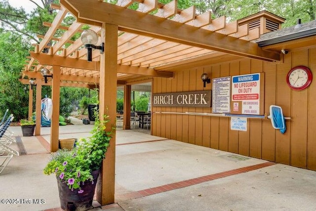 view of patio with a pergola