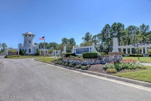 view of community sign