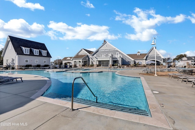 pool featuring a patio area