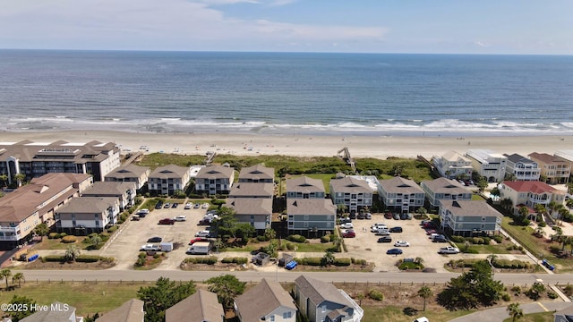 aerial view featuring a residential view and a view of the beach