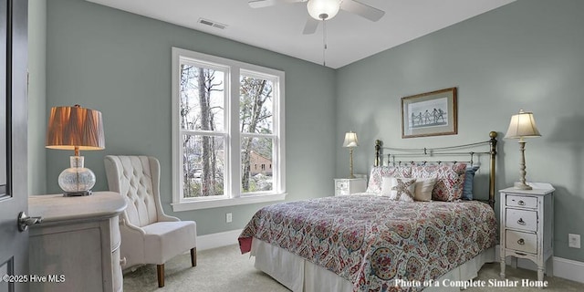 2760 Alvernia Dr, Castle Hayne, NC 28429 - carpeted bedroom featuring baseboards and ceiling fan