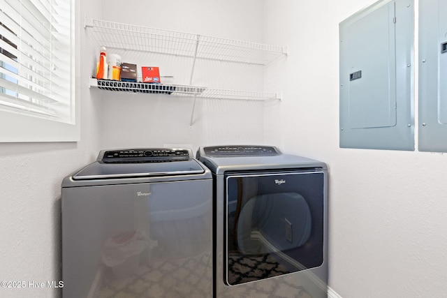 449 E Fourth St, Ocean Isle Beach, NC 28469 - laundry area featuring independent washer and dryer and electric panel