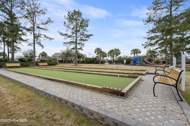 view of property's community featuring playground community