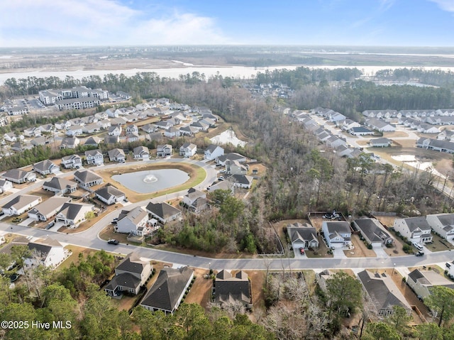 drone / aerial view with a residential view