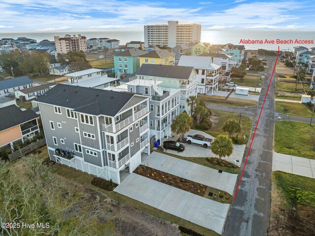 304 Alabama Ave Unit 2, Carolina Beach, NC 28428 - birds eye view of property featuring a water view