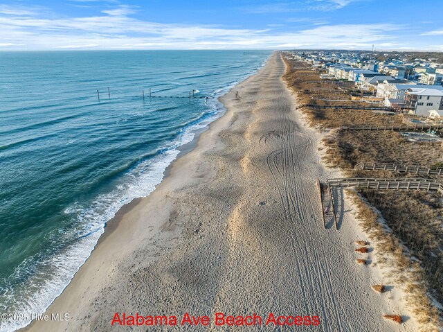 304 Alabama Ave Unit 2, Carolina Beach, NC 28428 - drone / aerial view featuring a beach view and a water view