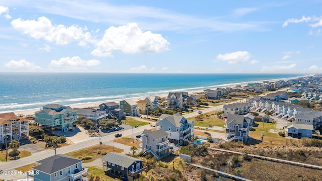 aerial view featuring a residential view and a water view