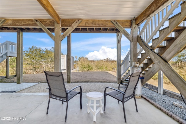 view of patio / terrace with stairway