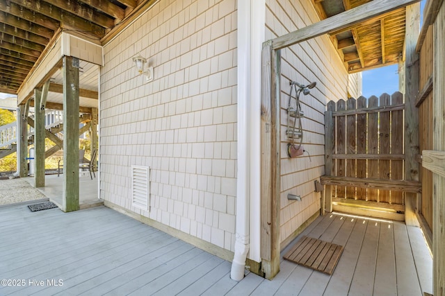 view of wooden deck