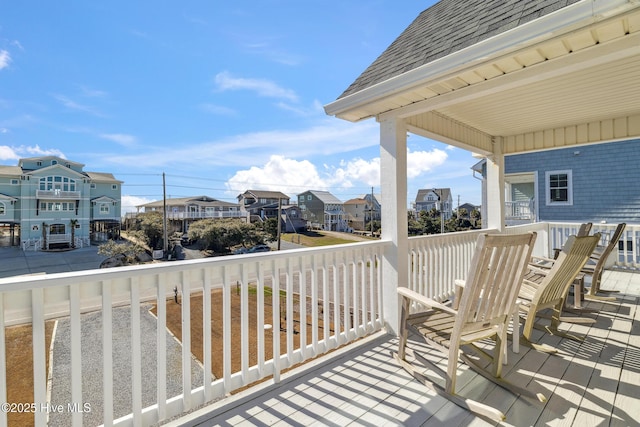 deck featuring a residential view