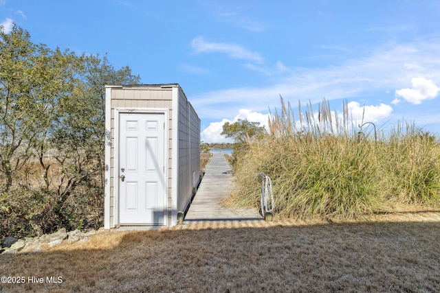 view of shed