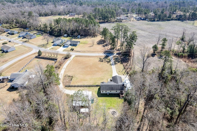 drone / aerial view featuring a rural view