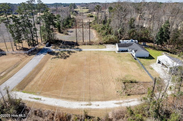 bird's eye view featuring a rural view